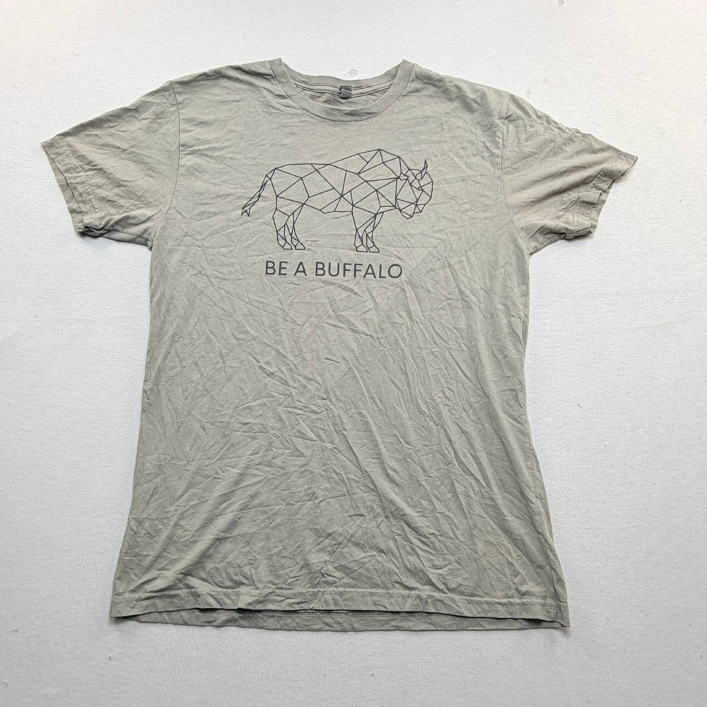 Next Level T-Shirt Mens Large Green Excellent Be A Buffalo Geometric Graphic Tee
